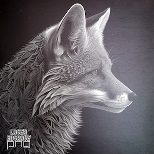 Laser Engraving File | Slate PNG | Slate Coasters Engraved | Cnc Router Files | Slate Boards Etching | DIY Home Decor | Fox PNG | Artful art
