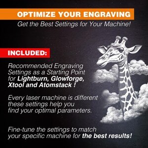 Optimize your laser engraving settings with recommended parameters for LightBurn, Glowforge, XTool, and Atomstack. Achieve perfect results on slate, wood, acrylic, and metal. Fine-tune your laser machine for the best engraving quality.