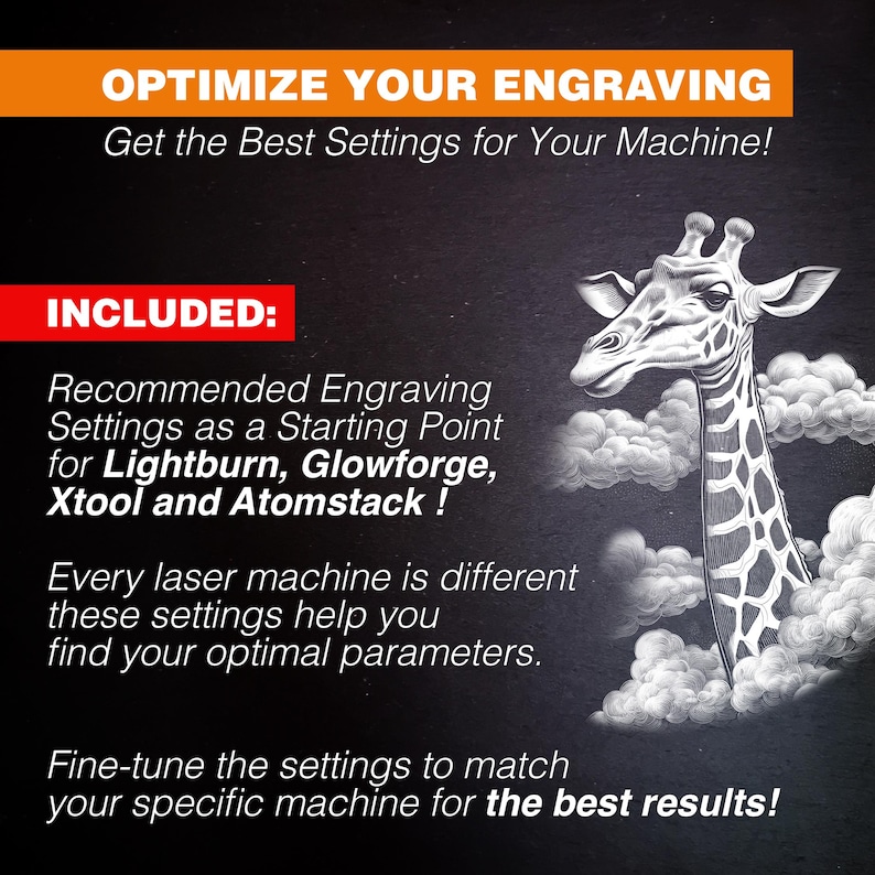 Optimize your laser engraving settings with recommended parameters for LightBurn, Glowforge, XTool, and Atomstack. Achieve perfect results on slate, wood, acrylic, and metal. Fine-tune your laser machine for the best engraving quality.