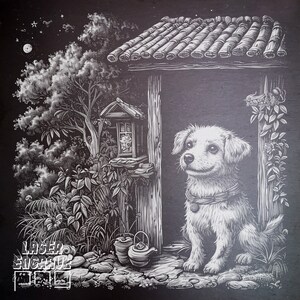 Zodíaco chino / Archivo PNG grabado con láser / Signo del perro / Ideas para regalos de horóscopo / Posavasos de pizarra grabados / Año Nuevo lunar / Glowforge / CNC