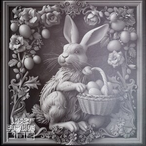 Grawerowanie laserowe zajączka wielkanocnego | Plik łupkowy i CNC | Vintage Easter PNG | Glowforge, Lightburn, Xtool Ready | Podstawki wielkanocne DIY