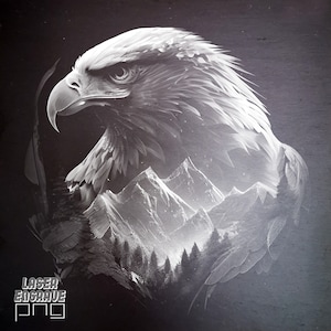 Cabeza de águila PNG / Archivo de grabado láser / Posavasos de pizarra / Proyecto CNC / Diseños de láser de CO2 / 4 de julio PNG / Letreros de pizarra / Día de la Independencia