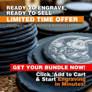 Limited time offer! Get 1,700+ premium laser engraving files with a commercial license included. Keep 100% of your profits and start engraving today! Instant download and business-ready designs for LightBurn, Glowforge, and XTool users.