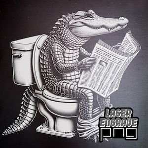 Alligator, png-bestand | Leisteen onderzetter, png PNGEgg | Co2-laserbestanden | Toiletdeurbordje | Airbnb-huisborden | Lasergraveren, png-bestand | WC Toiletbord | Grappige foto