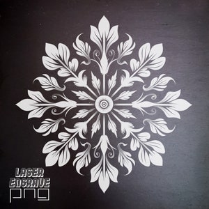 Plik do grawerowania laserowego | Łupek PNG | Podkładki z łupka grawerowane | Pliki routera CNC | Trawienie płyt łupkowych | Dekoracje domowe DIY | Kwiat śnieżynki PNG