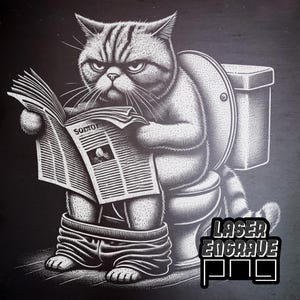 Kat, png-bestand | Leisteen onderzetter, png PNGEgg | Co2-laserbestanden | Toiletdeurbordje | Airbnb-huisborden | Lasergraveren, png-bestand | WC Toiletbord | Krant