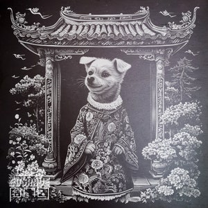 Zodíaco chino / Archivo PNG grabado con láser / Signo del perro / Ideas para regalos de horóscopo / Posavasos de pizarra grabados / Año Nuevo lunar / Glowforge / CNC