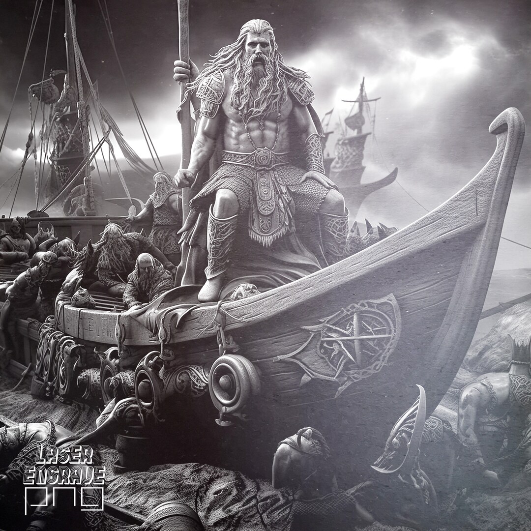 Viking Scene Laser Engraving File: Slate & Wood CNC Router (PNG) - Etsy
