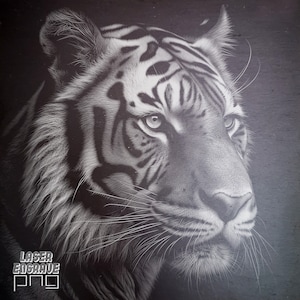 Tiger Laser Engraving PNG File: Slate Coaster CNC Router Art (Digital Download)