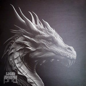 Dragon | Plik do grawerowania laserowego | PNG | Podkładki z łupka | Projekty CNC | Pobieralne wydruki artystyczne Popularne | Mityczne stworzenie | Plik do trawienia
