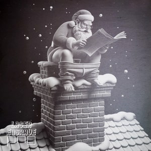 Bad Santa Slate Coaster Laser Engraving File (PNG)