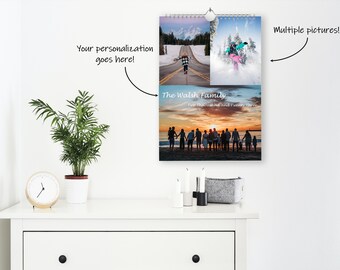 Personalizowany kalendarz ze zdjęciami, miesięczny planer rodzinny, spersonalizowany kalendarz roczny, spersonalizowany kalendarz, kolorowy organizer czasu