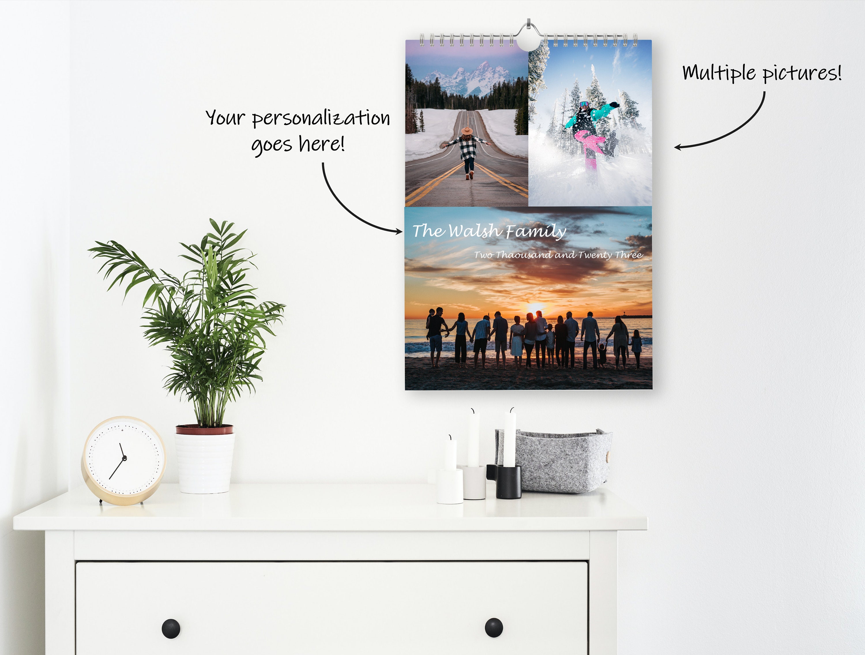 Personalized Photo Calendar, Monthly Family Planner, Customized Yearly ...