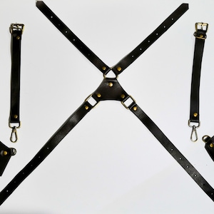 LEATHER STRAPS BAG (Handmade Art)