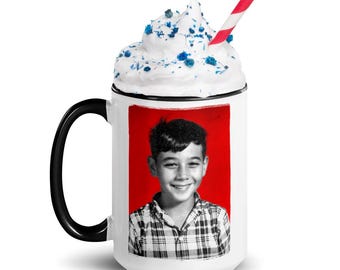 Pee-wee Herman Mug: Paul Reubens Childhood Portrait, 15oz Coffee Mug