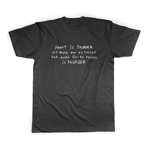 The Smiths &#39;Meat is Murder&#39; Lyrics T-Shirt: Morrissey Handwritten Design