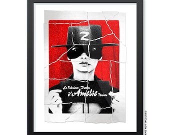 美品　SHE tokyo Amelie white、black Amélie Poulain as Zorro Movie Poster Art Print (16x20in) - Etsy