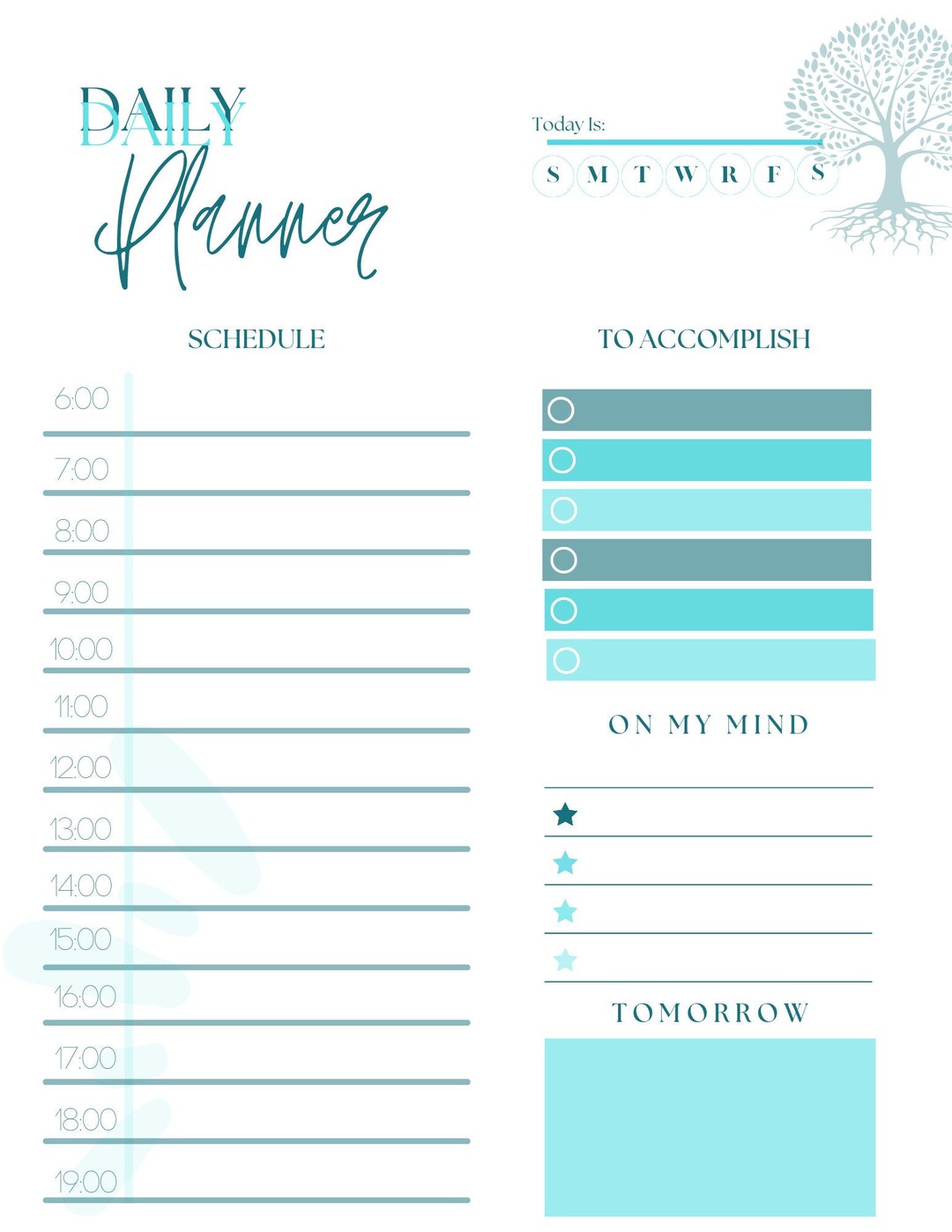 Daily Schedule Planner, Instant Download, Printable Daily Planner, iPad ...