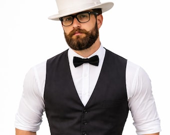 Top Hat Classic Ivory Felt Formal Men Elegant Wedding Party Costume Accessory Stylish