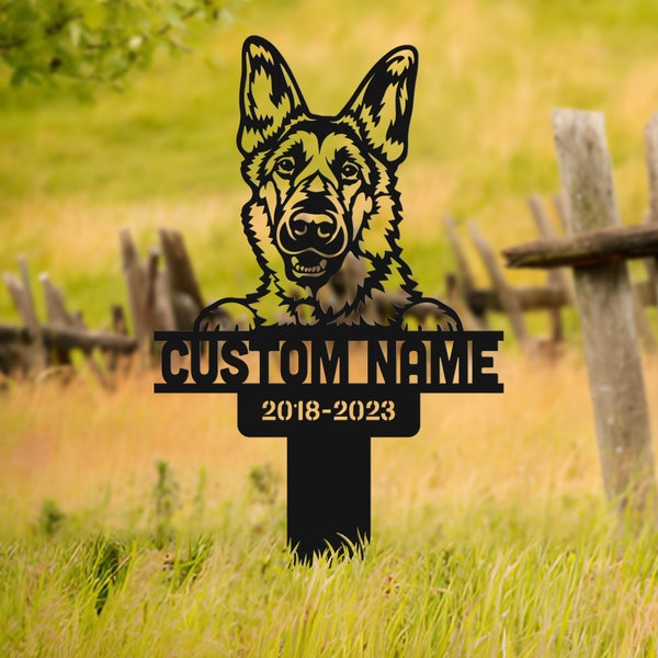 Personalized German Shepherd Dog Memorial Stake, Dog Sympathy Sign, Pet Grave Marker, Dog Loss Gifts, Pet Garden Decor, Dog Memorial Gifts