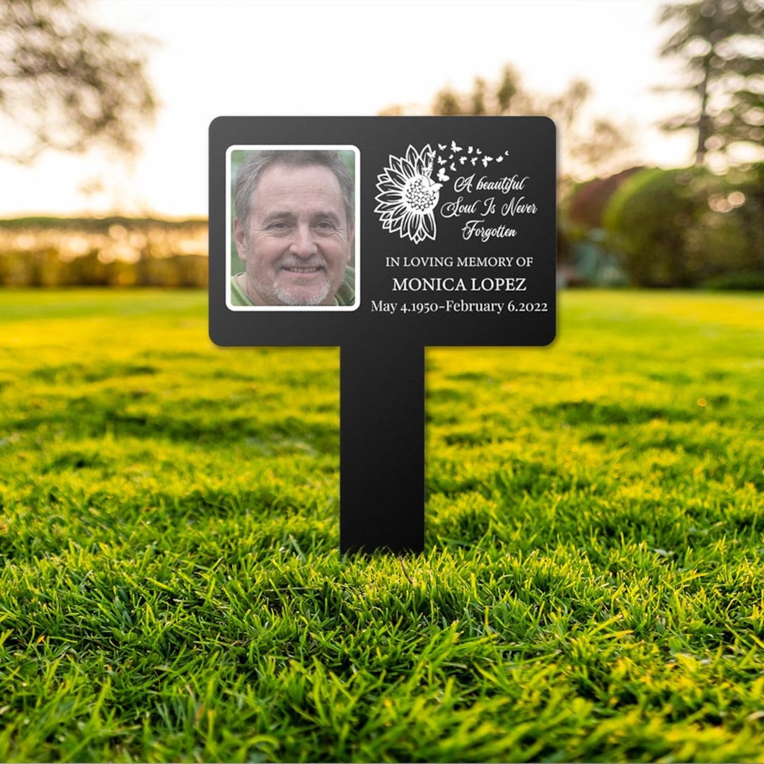 Photo Memorial Grave Stake Custom, Portrait Bereavement Remembrance