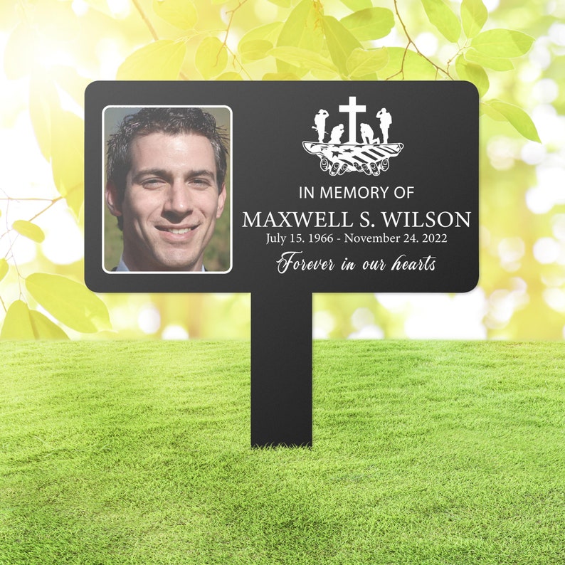 Veteran Memorial Grave Marker Personalized Grave Stake for Etsy