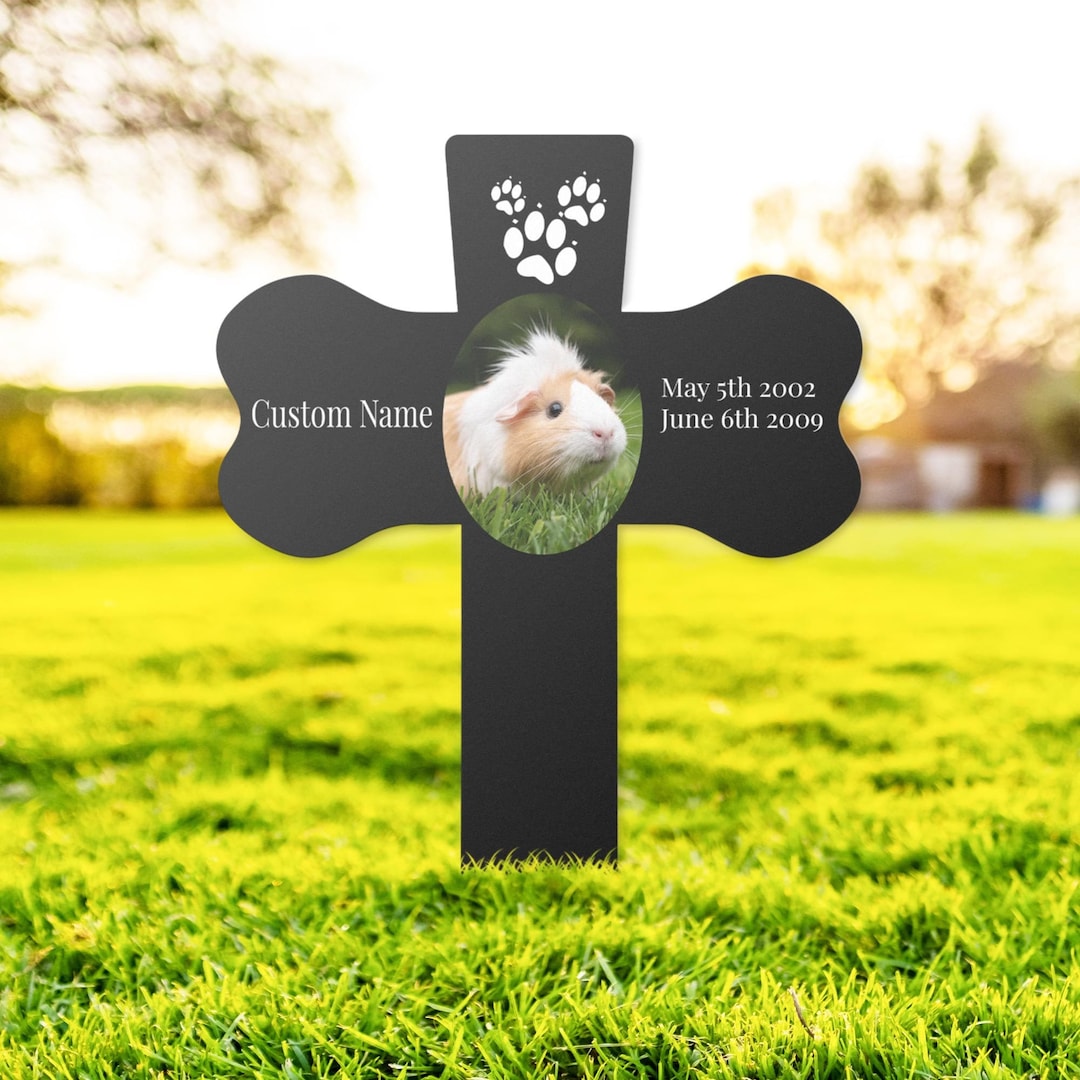Guinea Pig Memorial Marker, Custom Guinea Pig Photo, Pet Memorial
