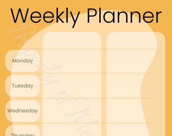 Weekly Planner for kids and family - Orange