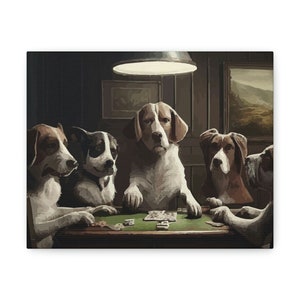 Dogs Playing Poker Canvas Gallery Wrap