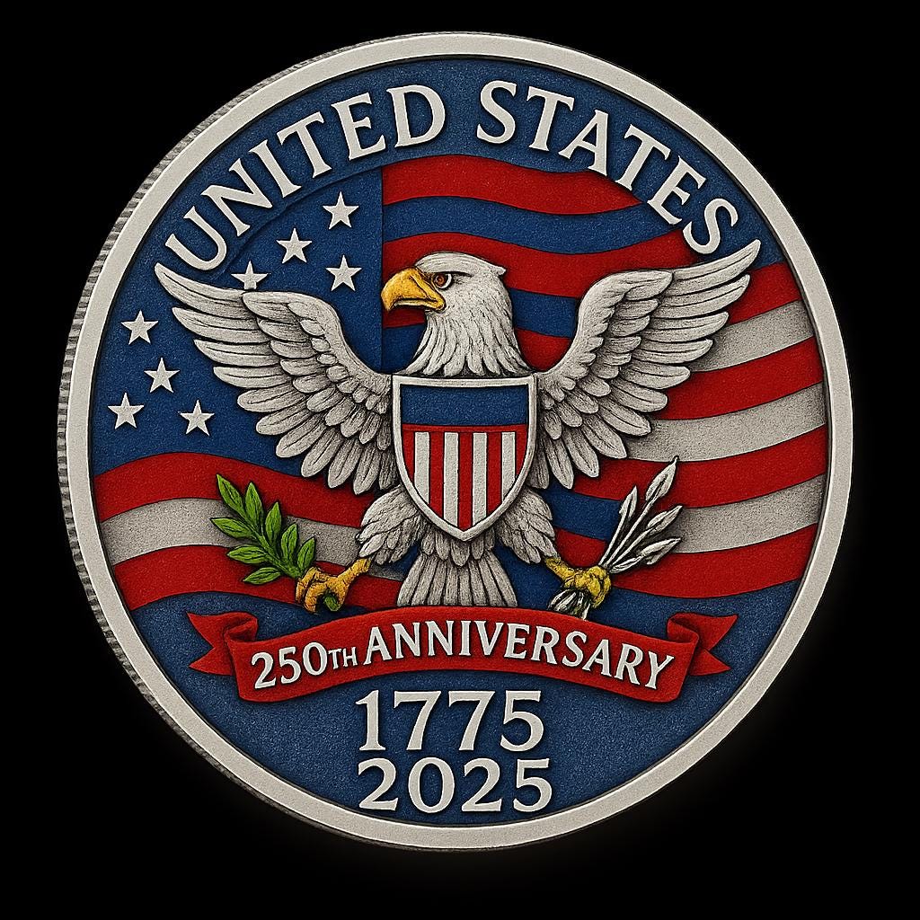 Custom 250th Anniversary Commemorative Coin: American Eagle, Gold