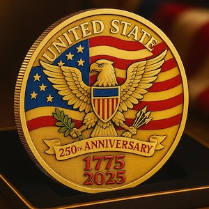 Custom 250th Anniversary Commemorative Coin: American Eagle, Gold or Silver