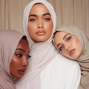 Fashion Modal Cotton Jersey Hijab Scarf Long Muslim Shawl Plain Soft Turban  Tie