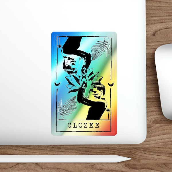 Holographic Clozee Tarot Card - Vinyl Decal Sticker - EDM RAVE DUBSTEP