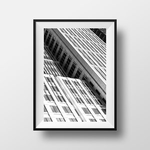 Black and White Architecture Photography Print Printable Wall Art Poster Wall decor digital download chicago