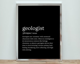 Geologist Funny Definition Geology Art Geologist Print Digital Download ...