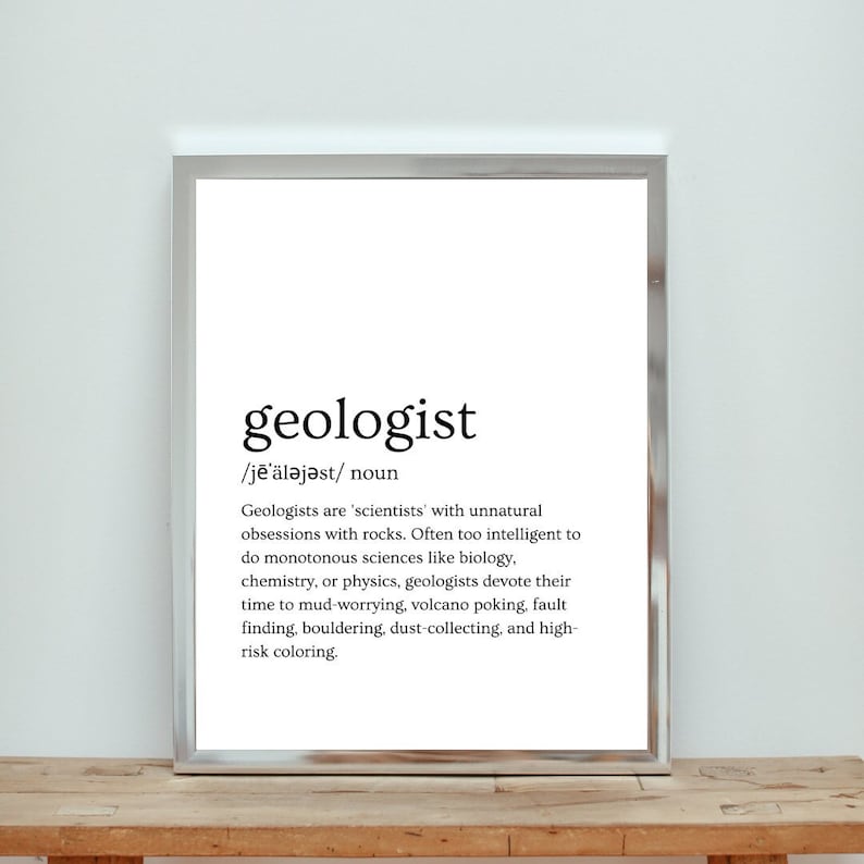Geologist Funny Definition Geology Art Geologist Print Digital Download