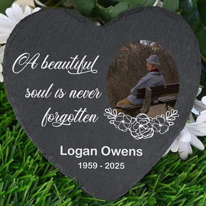 Personalized Memorial Garden Stone, Loss of Loved One, Remembrance Gift, Sympathy Grave Marker, Tribute Rock Slate, Gift for Grieving