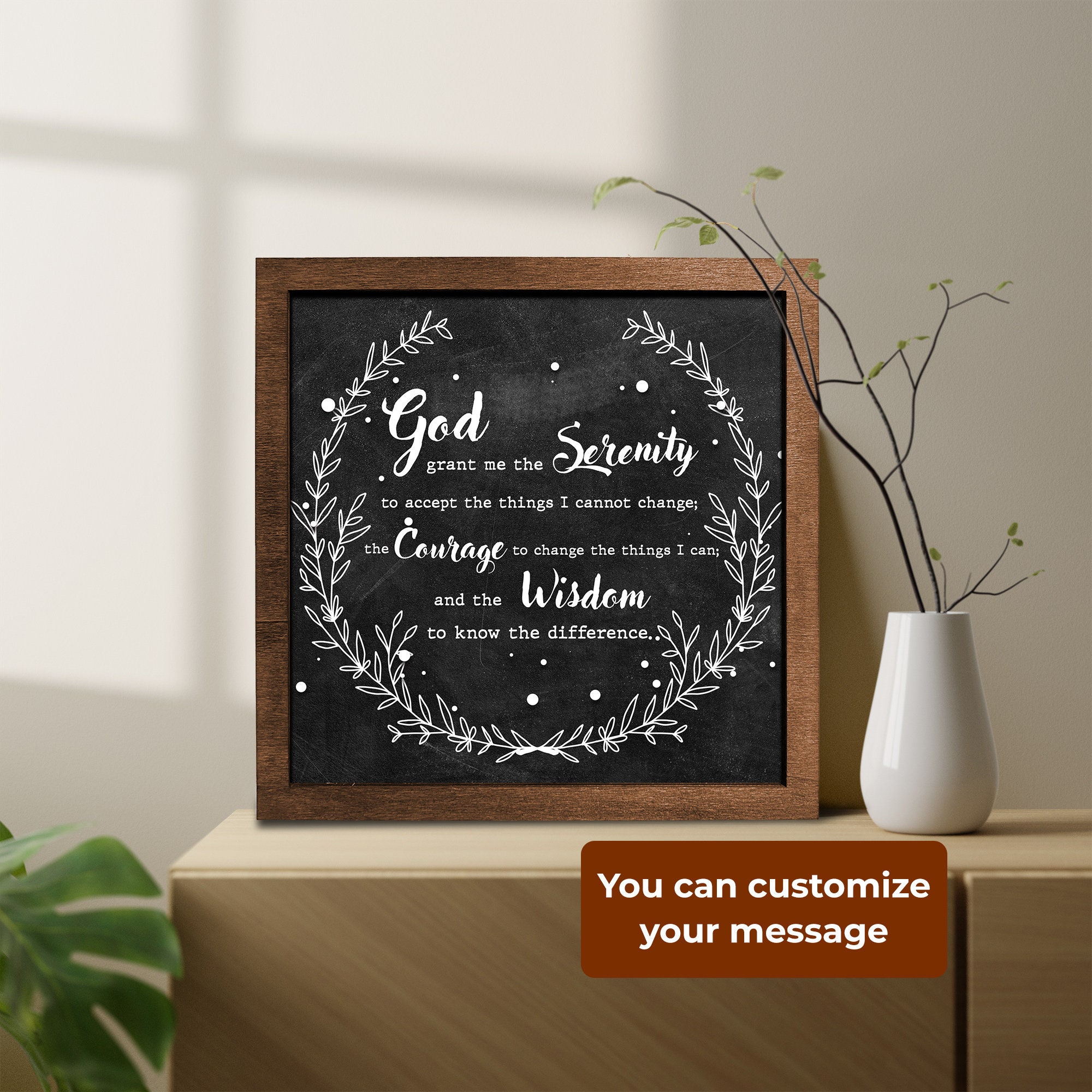 The Serenity Prayer Plaque God Grant Me the Serenity Bible Etsy