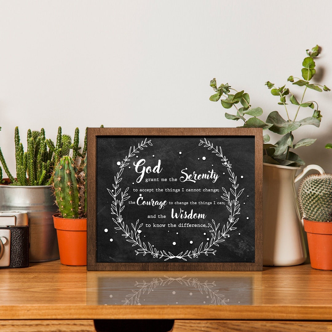 The Serenity Prayer Plaque God Grant Me the Serenity Bible Etsy
