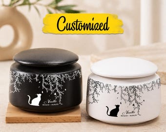 Cremation Urn for Cat Ashes, Personalized Cat Urn, Memorial Pet Urn, Animal Loss Gifts, Pet Keepsake Gifts, Loss of Cat, Gift for Cat Mom
