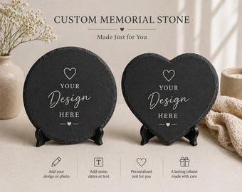 Personalized Memorial Stone, Custom Your Own Design Garden Tribute, Sympathy Grave Markers