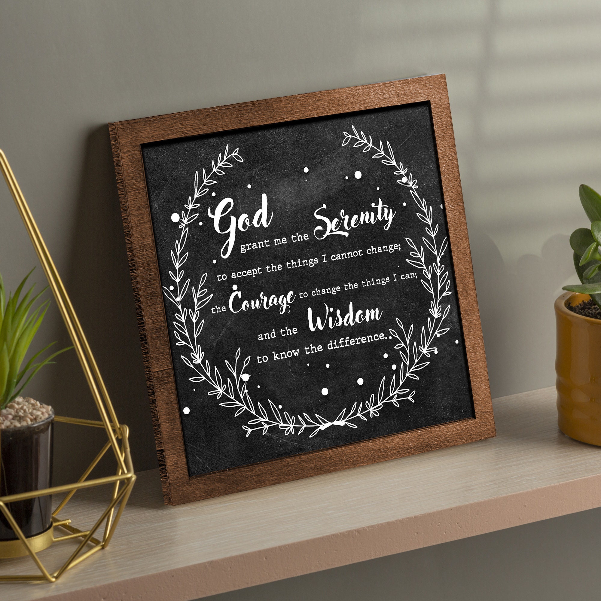 The Serenity Prayer Plaque God Grant Me the Serenity Bible Etsy