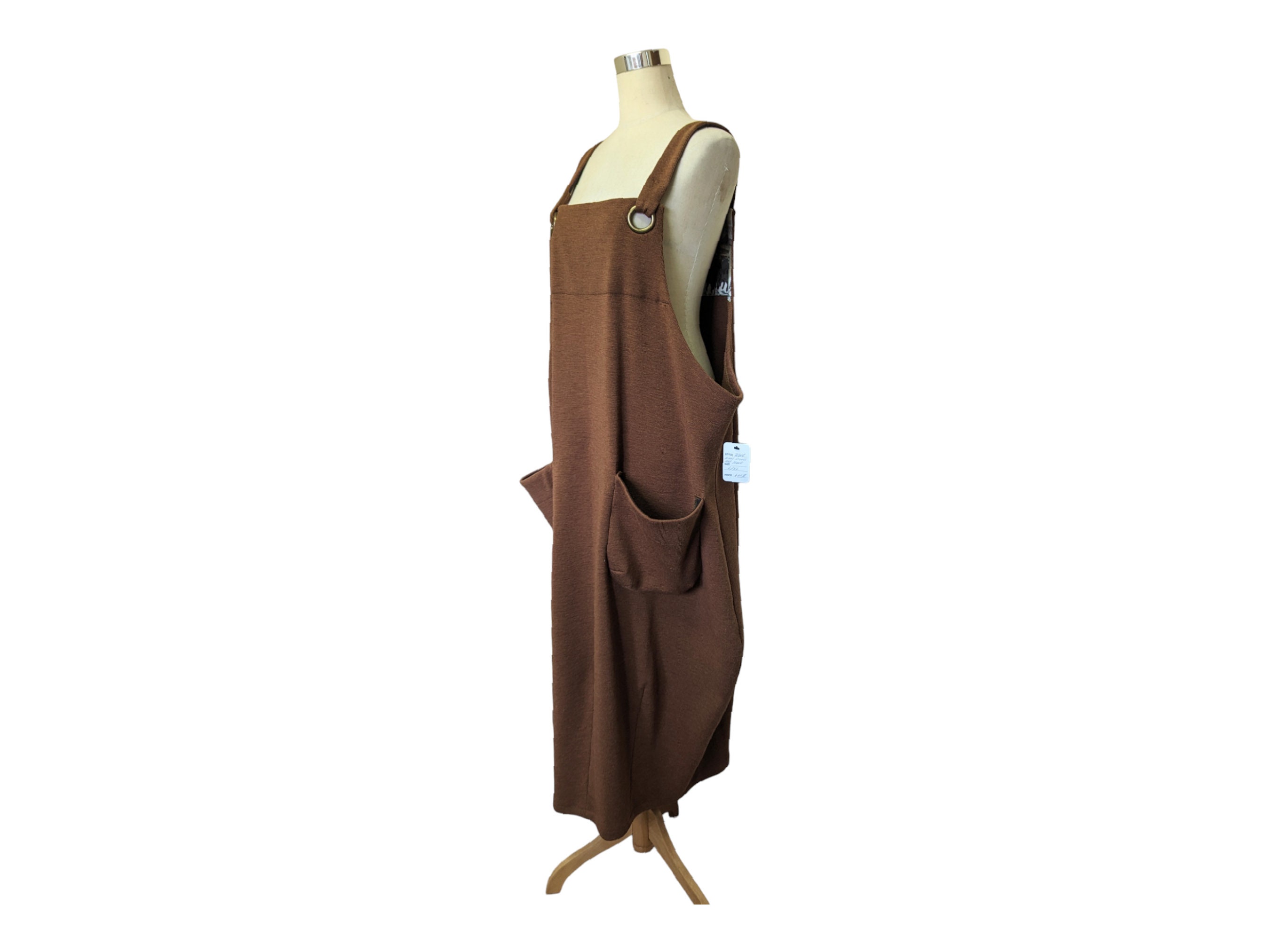 Nwt IlonaK Made with Love Size L/XL Brown Knit 100% Wool Oversized Ballooned Midi Dress N