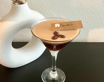 Espresso Martini Candles | Scented Gel Wax Coffee Martini Candles | Martini Candles | Coffee Martini Candle | Dirty Martini