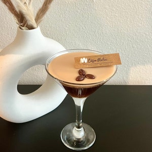 Espresso Martini Candles | Scented Gel Wax Coffee Martini Candles | Martini Candles | Coffee Martini Candle