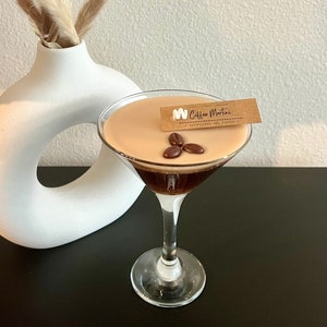 エスプレッソマティーニキャンドル | 香り付きジェルワックスコーヒーマティーニキャンドル | コーヒーマティーニキャンドル | ホームデコレーションキャンドル | 香り付きコーヒーキャンドル
