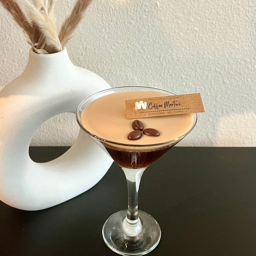 Parfumée Espresso Martini | Bougie de cire en gel avec grains de café