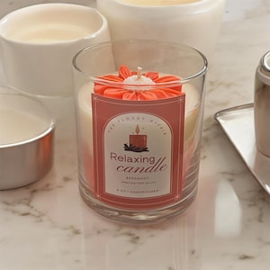 Daisy Scented Marble Candle | Handcrafted Luxury Scented Candle | Floral Candle | Gift for mom