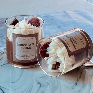 Deliciously Scented Chocolate Fudge Candle - Perfect for Gifting | Chocolate Fudge Dessert Candle | Scented Dessert Candle | Gift Ideas