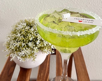 Scented Margarita Gel Candles | Cocktail Gel Candles with salted Rim